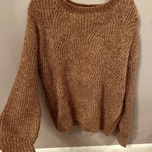 Pink rose brown knitted sweater